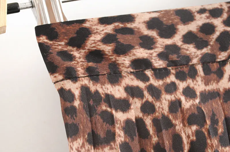 Лето boho винтажная леопардовая юбка леди с высокой талией юбки женские kawaii плиссированная миди юбка панк уличная Корейская уличная