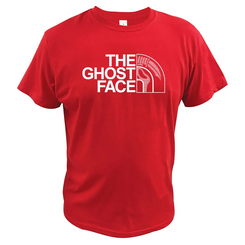 Футболка с лицом призрака маска крика Высокое качество хлопок футболки страшная маска на Хэллоуин фильм футболка ЕС Размер - Цвет: Красный