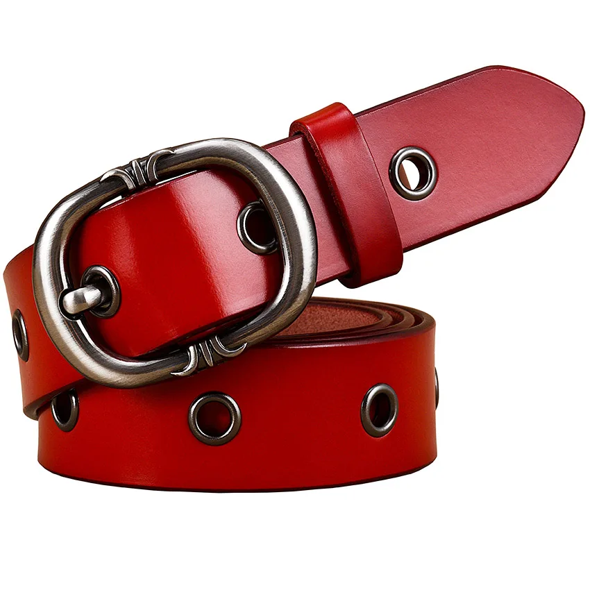 ladies belts for dresses Fashion Metal hollow genuine leather belts for women Quality Pin buckle belt woman Cow skin waist strap for jeans Width 2.8 cm wrap belt Belts