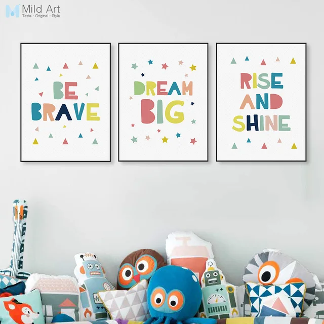 Modern Color Motivational Dream Quotes A4 Poster Wall Art Picture Modern Color Motivational Dream Quotes A4 Poster Wall Art Picture Cute Nordic Baby Kids Room Decor