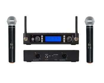 

Bolymic UHF microfono profesional 200 Channels condenser microphone PLL Dual Cordless Karaoke Wireless Microphone System