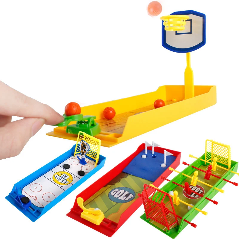 

Funny Desktop Ejection Basketball Contest Assembled Mini Football Hockey Golf Shooting Game Finger Toys Children Birthday Gifts