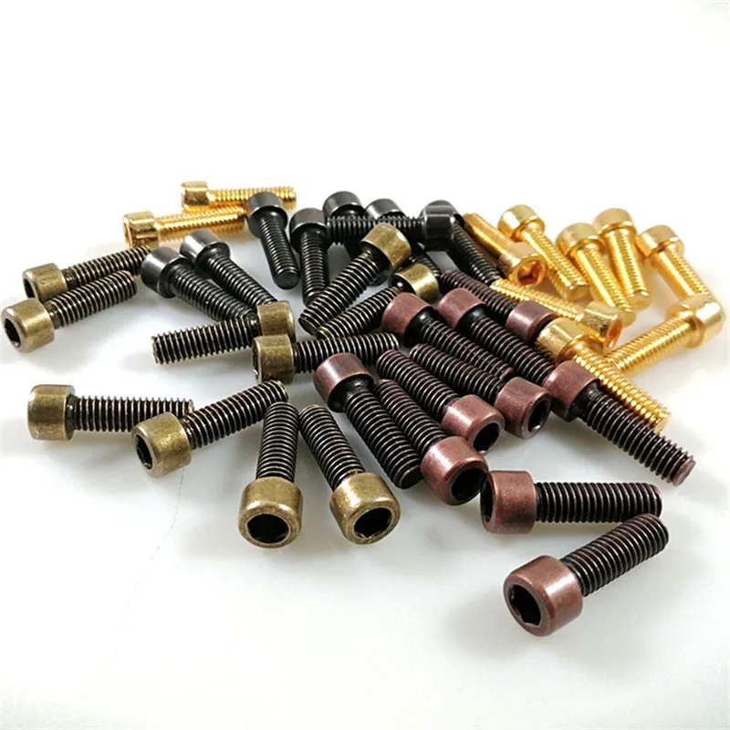 

retro M6 motorbike frame fixed vintage bronze color pit bike nuts bolts moto decal parts scooter screws 6MM motorcycle screw