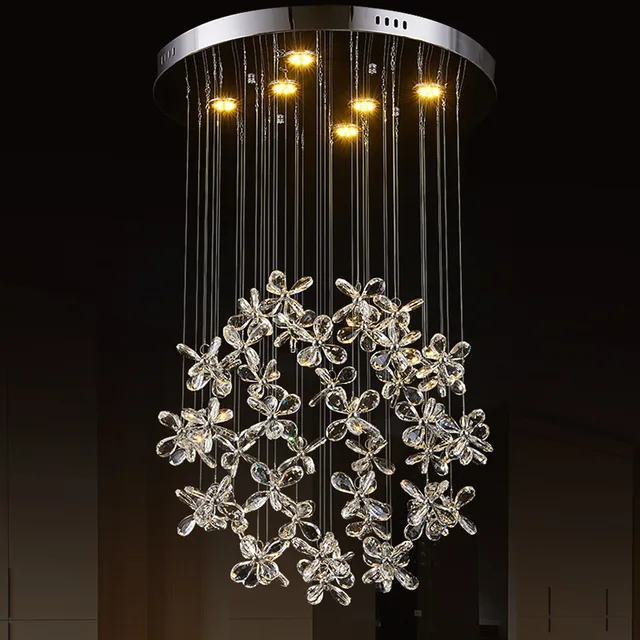Led Erfly Crystal Chandelier Flower Petals Art Led Erfly Crystal Chandelier Flower Petals Art Lamp Pendant House Dining Room Deco