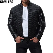 Новая мода Для мужчин ПУ куртки Пальто мотоциклетная кожаная куртка Для мужчин искусственная кожаная мужская одежда Повседневная одежда плюс Размеры XXXL