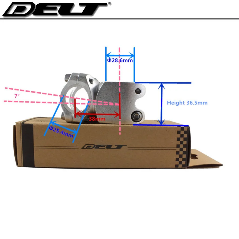 1 шт. 1-1/8 7 градусов Горный Дорожный велосипед с фиксированной передачей Велосипеды велосипедные кронштейны 28,6X25,4X38mm для руль 25,4 мм AL6061 серебро