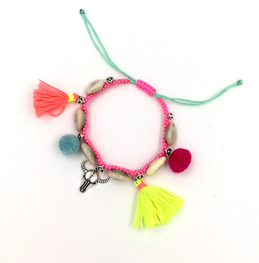 2016Tauren charm Barefoot Sandals Boho beach bohemian anklet Hippie style Anklet bracelets taurus Gypsy tassel charm Barefoot