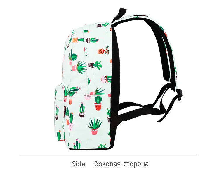 WINNER Water Resistant Fashion Cactus Printed School Backpack Polyester 14 Inch Laptop Cute Bookbag For Teenage Girls (7)