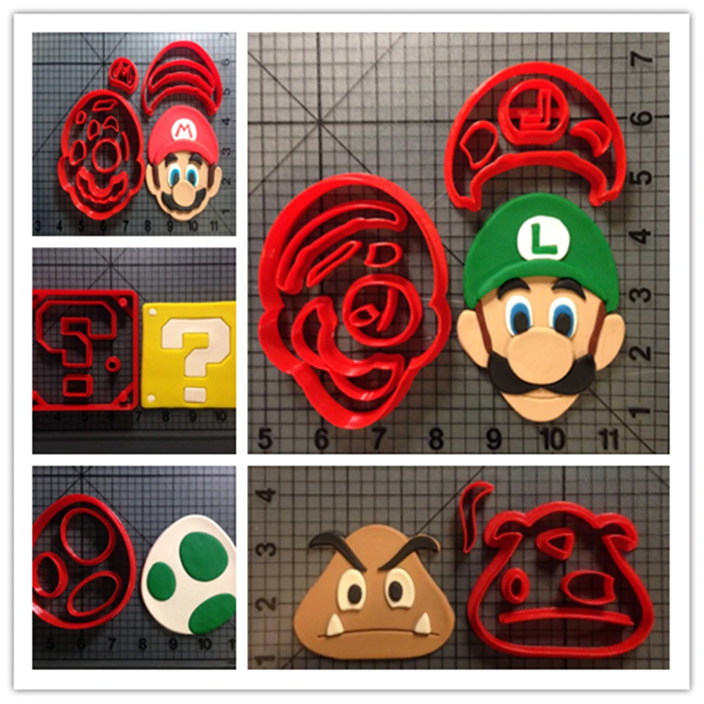

Cute Custom Made 3D Printed Game Super Mario Question Block Cookie Cutter Set Fondant Cupcake Cup Cake Moulds for Cookie Cutter