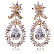 Серьги для свадьбы женские сережки с подвесками Медь Материал настройки кубический цирконий, фианит модные украшения