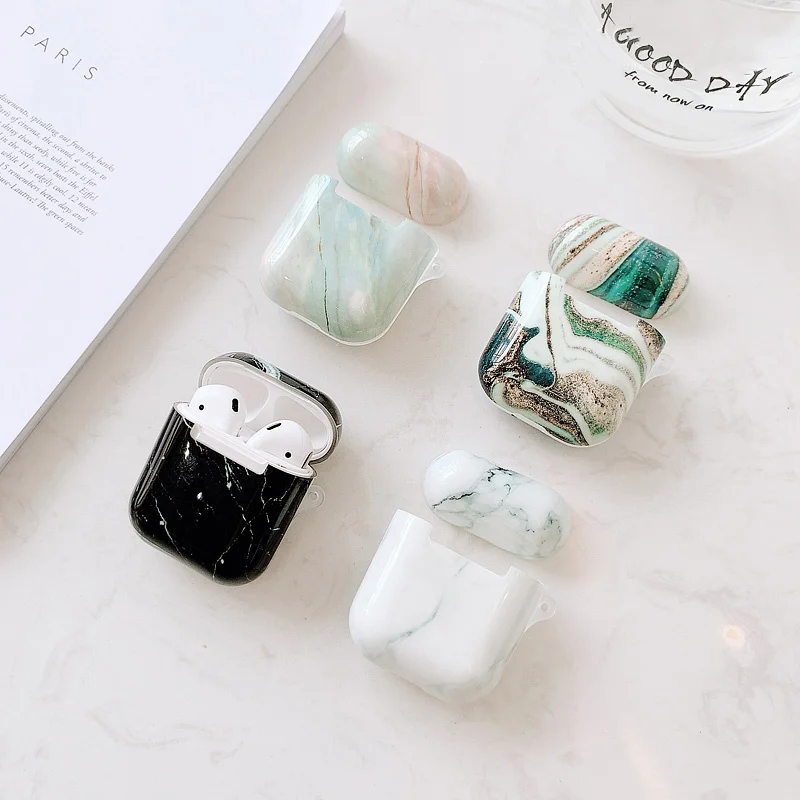 

Crystal marble soft TPU case for Apple Airpods case protective cover Bluetooth Wireless Earphone Case Charging Box case bags