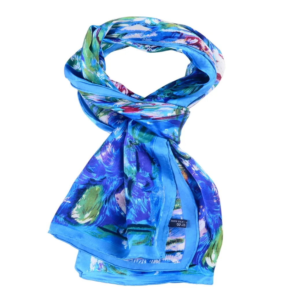 Beste SALUTTO 100% Real Zijden sjaal Voor Dames Van Gogh olieverf Mode Luxe Merk Designer Hot selling Sjaals Vrouwelijke