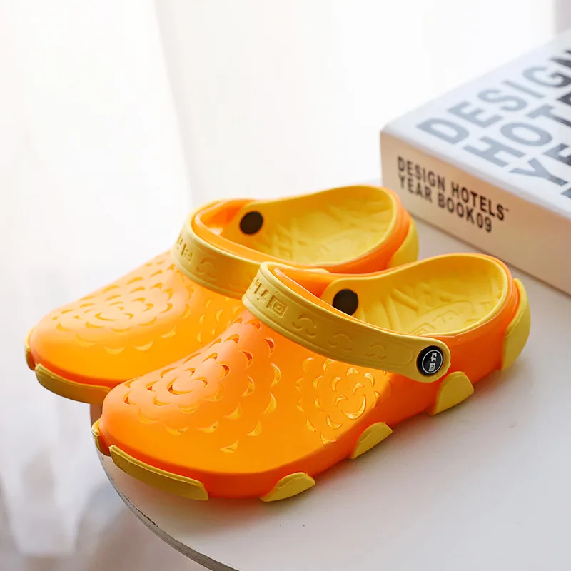 kids Mules& Clogs summer boys girls sandals flat heel solid color breathable slippers children garden shoes