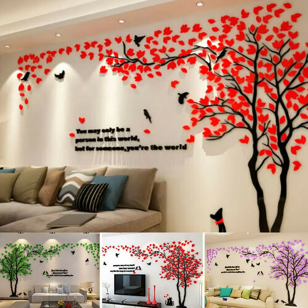 

3D Large Tree Arcylic Wall Sticker Room Decal Mural Art DIY Home TV Wall Decor