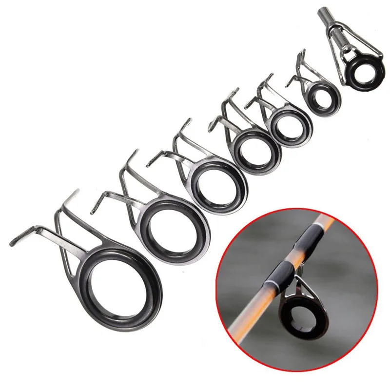Fishing Accessories 7Pcs Mixed Size Fishing Top Rings Rod Pole Repair Kit  Line Guides Eyes Sets - AliExpress