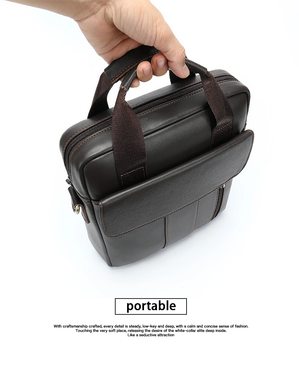 Men 's Bag Genuine Leather Shoulder Crossbody Bags for Men Handbags Flap Large Capacity Vintage Male Bag for Ipad phone 17
