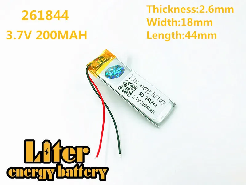 261844 штепсельная вилка 3,7 V литий-полимерные батареи 261844 200mah MP3 MP4 MP5 маленькие игрушки gps аккумуляторная батарея