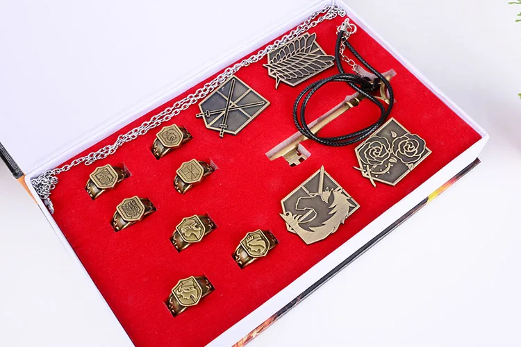 

Anime Attack on Titan 12pcs/set Fashion jewelry Necklace keychain Pendant For Men Or Women Cosplay Accessory Gift