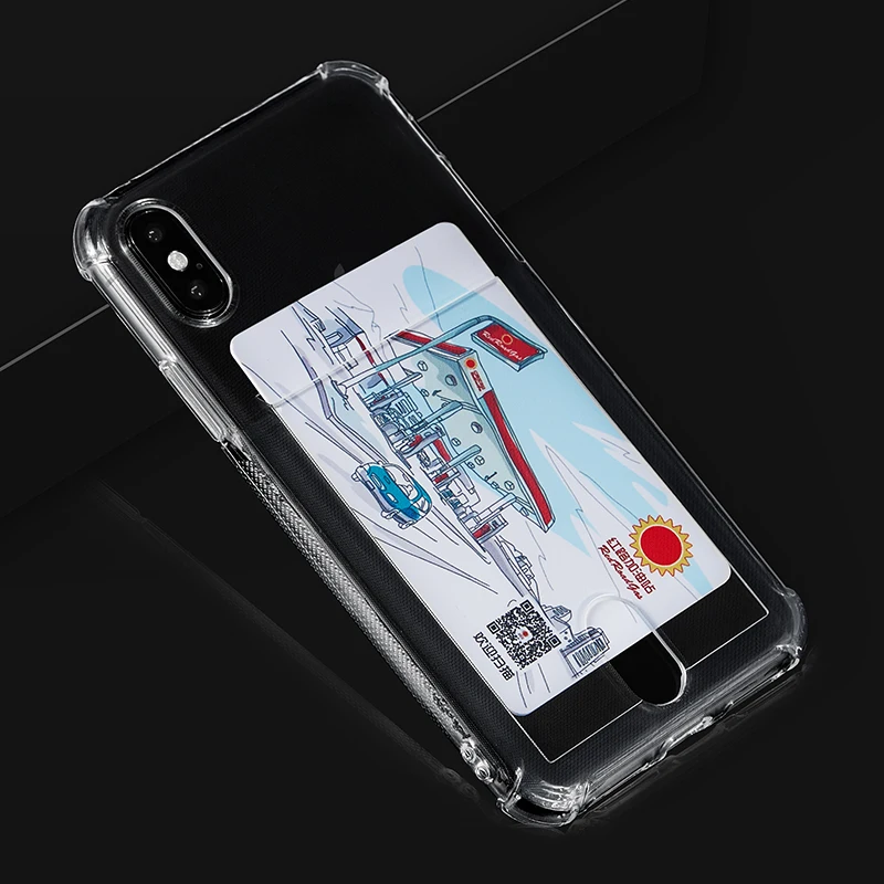 Прозрачный чехол для телефона из ТПУ с отделением кредитных карт iPhone X XR XS Max 5 6 6P 7P