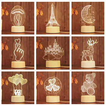 

Creative Novelty Gift 3D Night Light Led Decorative Table Lamp Birthday Gift Night Light USB Botton Night Lamp