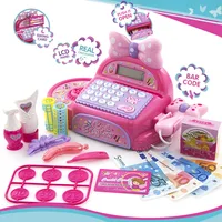 Girl Birthdday Gift Pretend play Simulated Supermarket Cash Register Multi-functional Cash Toys With Calculator and Scanner 1