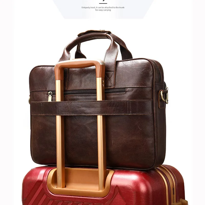 Maletín WESTAL para hombre, bolso para hombre, de 15 ''bolso para portátil, maletín de cuero para hombre, para documentos, bolsas de oficina para hombres - 5