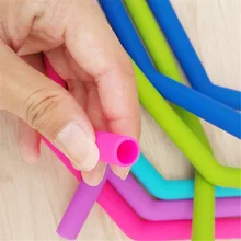 6 шт. Желтый Розовый Синий тропическая Коктейльная смесь силиконовые вечерние для питья прямые изгибы многократного использования соломинки многократного использования свадьбы красный зеленый