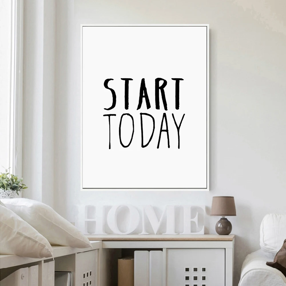Start Today Motivational Poster Handwritten Inspirational 