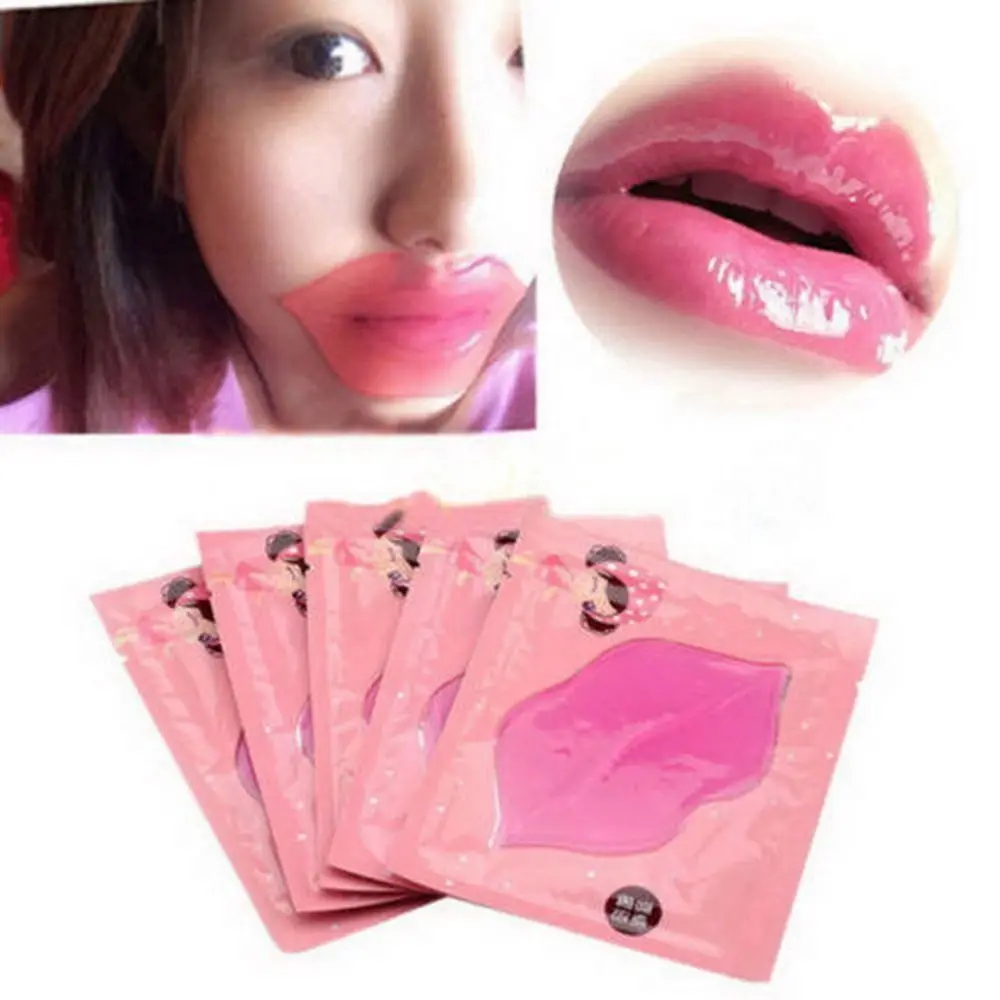

2/5Pc Pink Crystal Collagen Protein Lip Mask Patch Anti Ageing Anti-wrinkle Moisturizing Makeup Beauty Lip Caring Tool MakeupKit