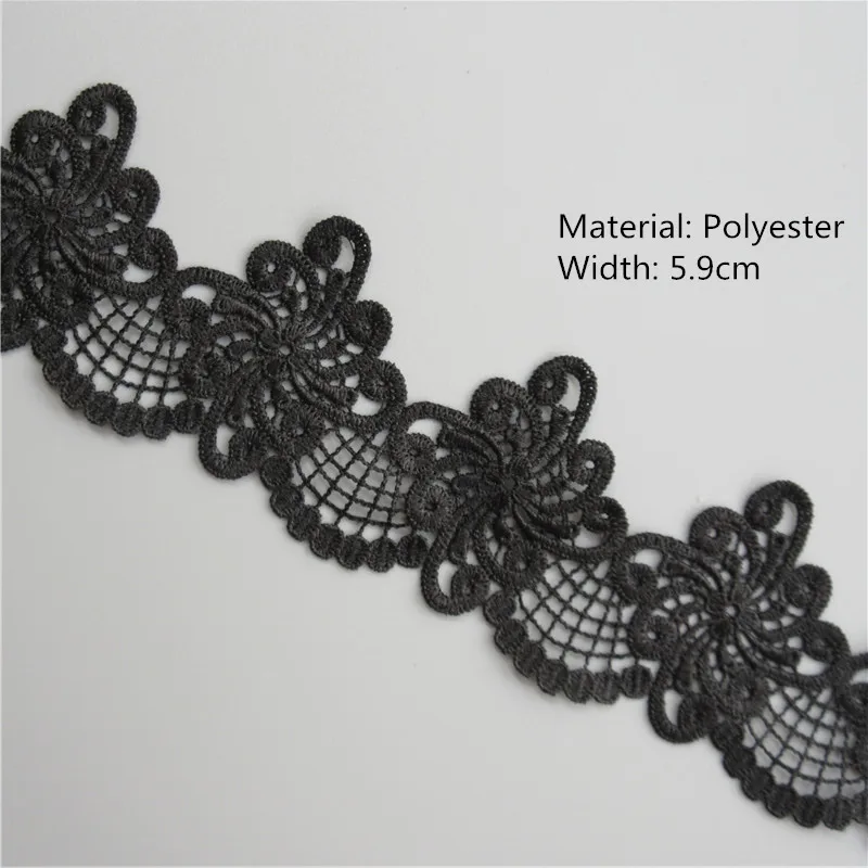 Растворимый черный полиэстер кружево Вышивка отделка Лента для самодельного украшения одежды аксессуары для волос вышитые кружева отделка ткань шитье ремесло - Цвет: Style 3