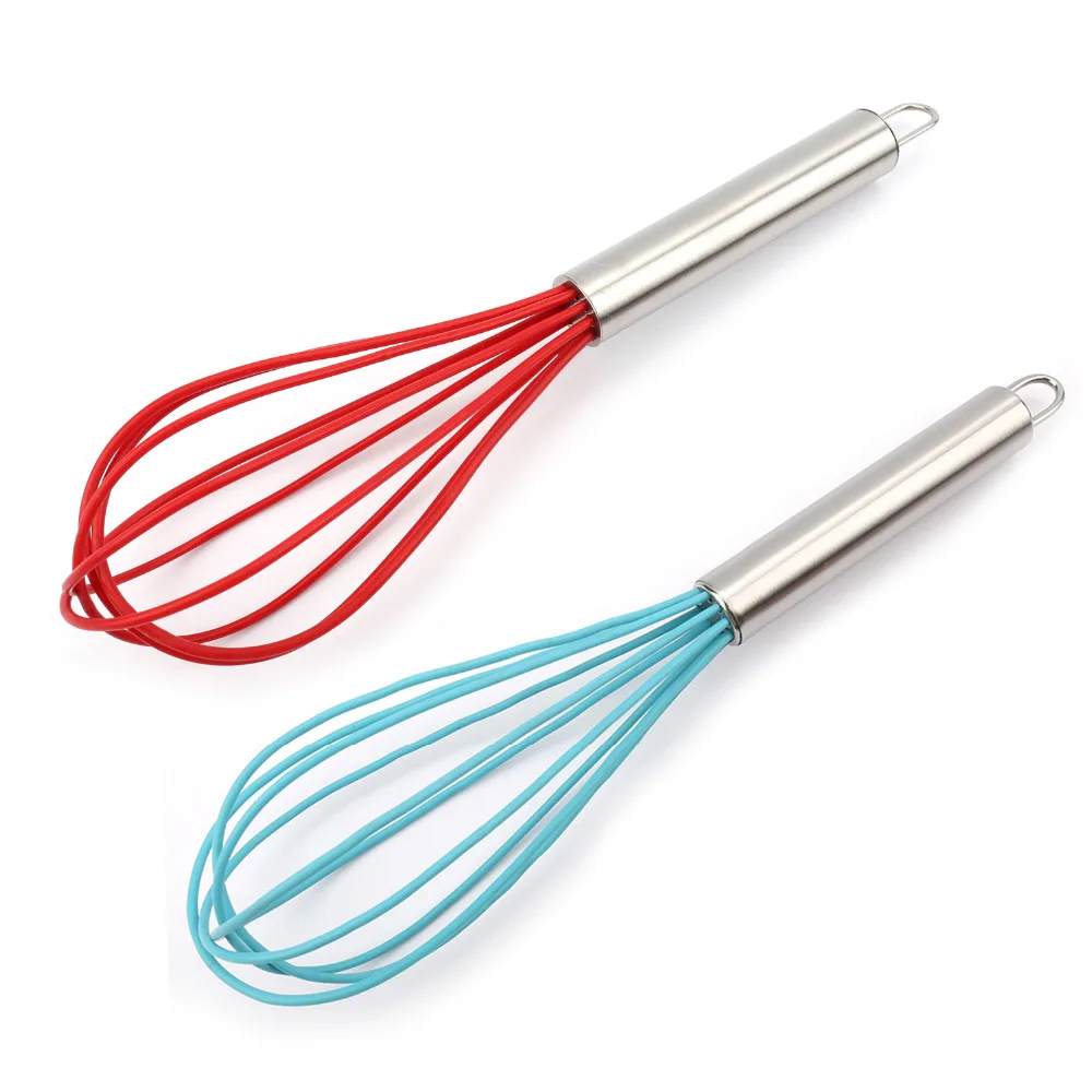

New 25cm Manual Whisk Egg Whisk Handle Silicone Quick Wire Egg Beater Mixer Hand Soap Cream Butter Cake Stirrer Cooking Utensils