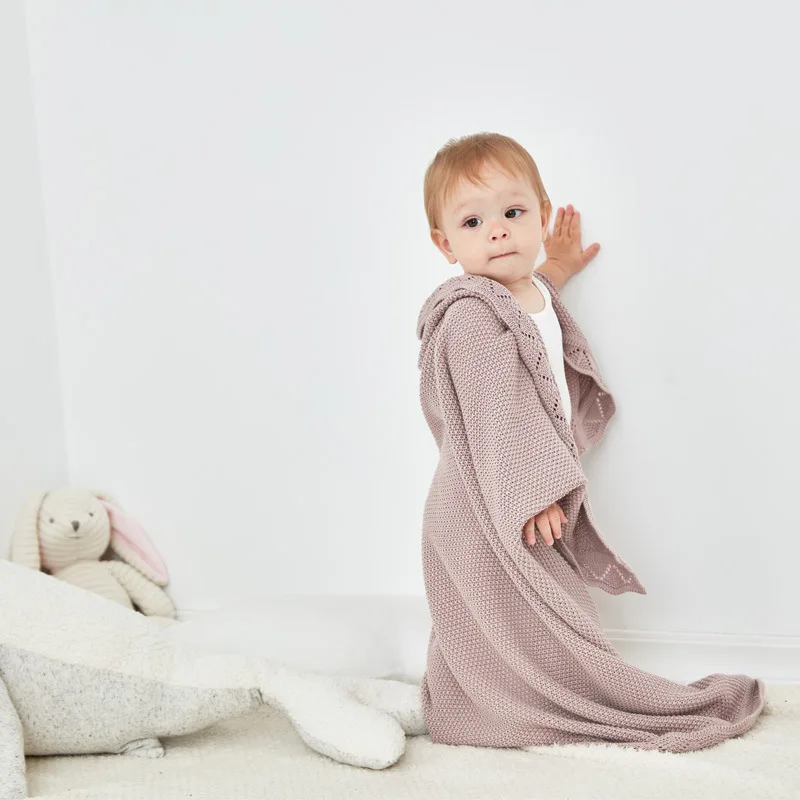Постельные принадлежности для новорожденных, одеяло s, хлопок, вязаное Пеленальное Одеяло для младенцев, обертка, Зимние теплые детские Чехлы для коляски 100*80 см