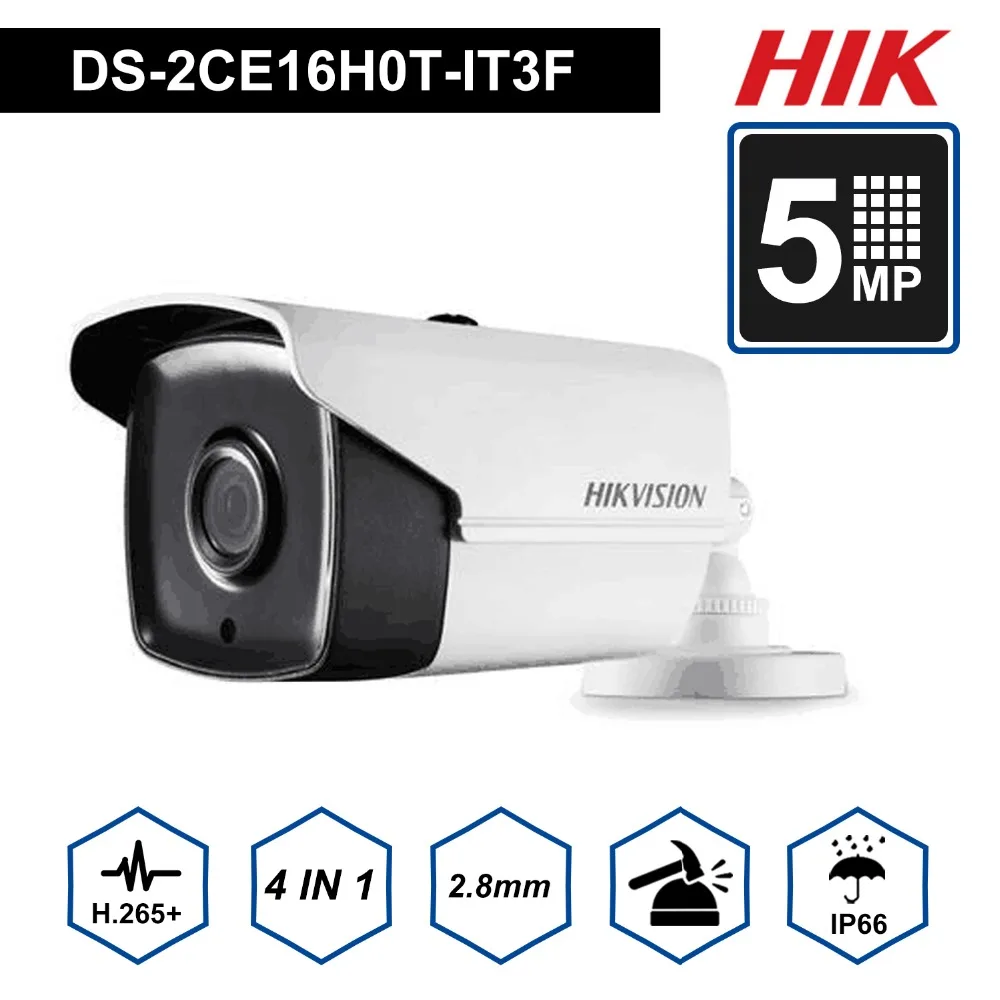 

Hik 5MP TVI/AHD/CVI/CVBS 4 IN 1 Analog Bullet Camera DS-2CE16H0T-IT3F 5Megapixel High-Performance EXIR CCTV Camera System