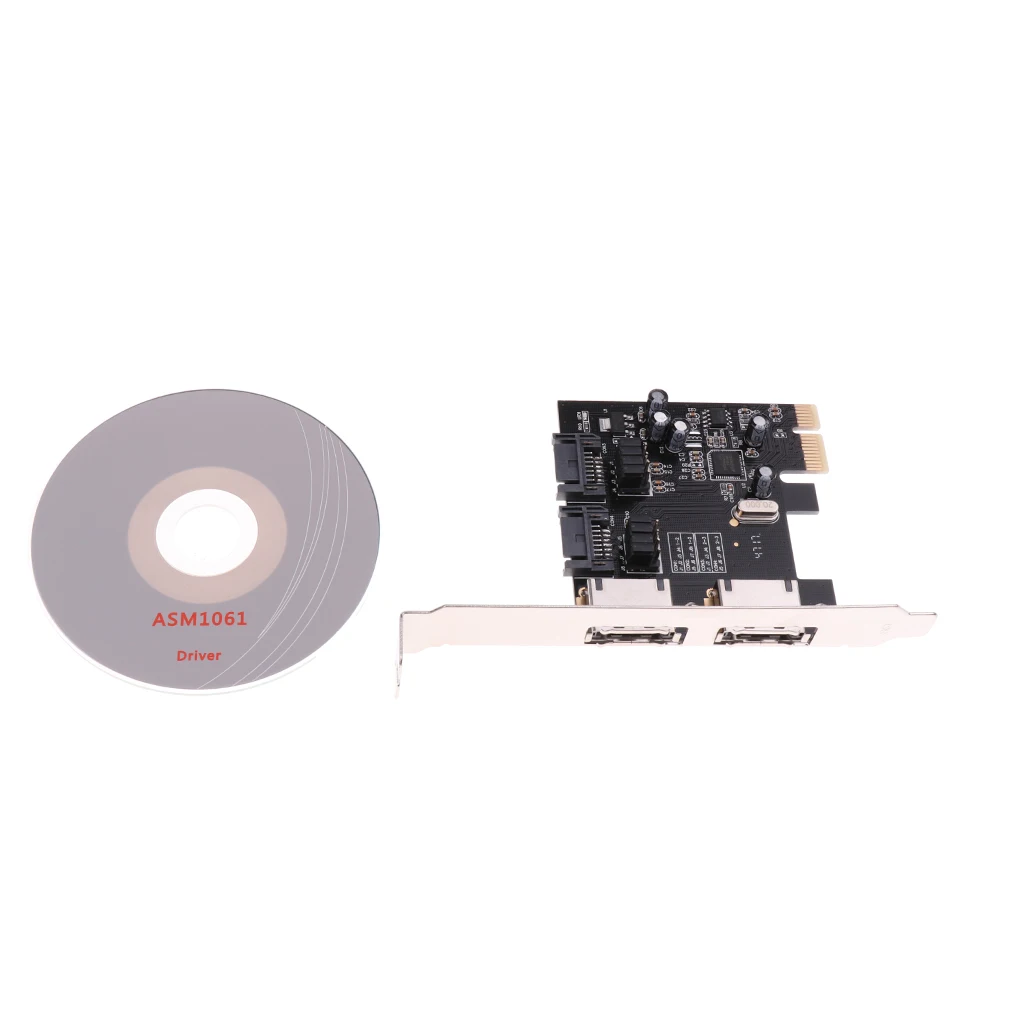 Dovewill Desktops PCIE to 2xSATA3.0 /2x ESATA 6Gbps Expansion Controller Adapter Card