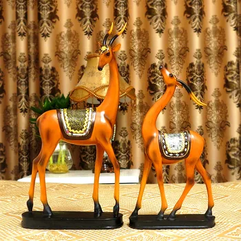 

European Deer Living Room Ornament Artificial Animal Craft Collectible Elegant Special Decoraton