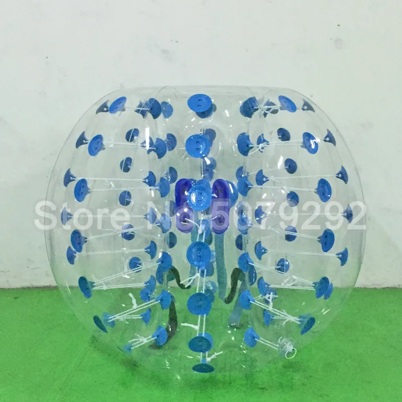Надувной бампер для тела мяч для взрослых 1,2 м диаметр бампер мяч ТПУ прозрачный пузырь футбол/Зорбинг мяч/пузырь костюмы - Цвет: blue dot