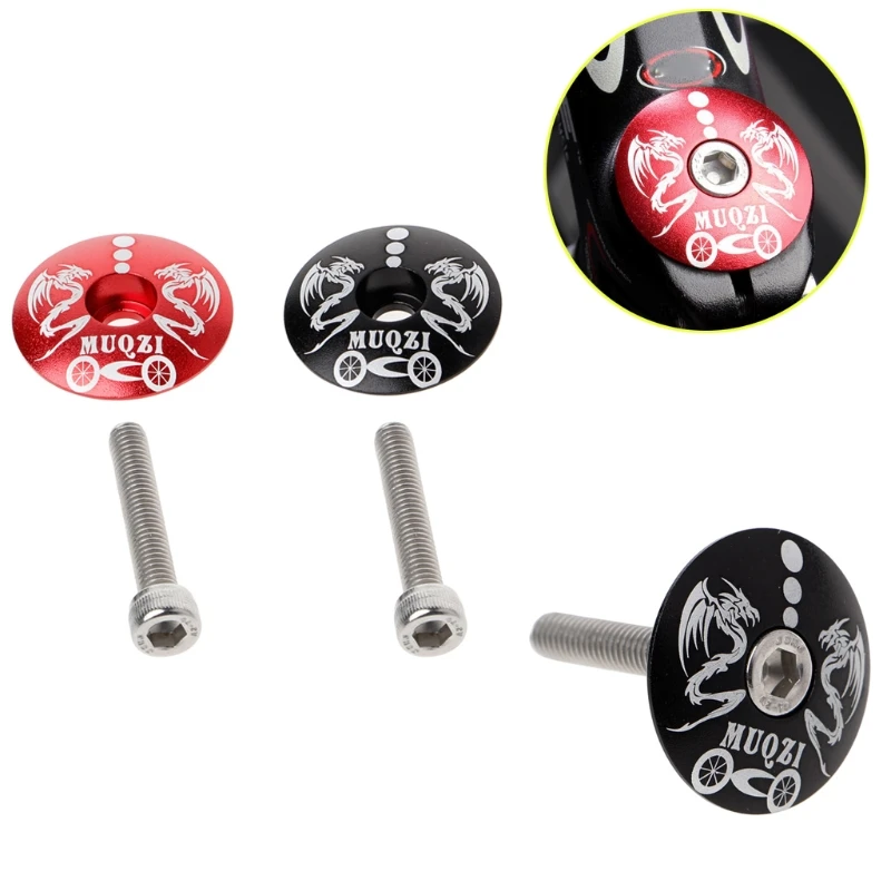 

Road Bikes Aluminum Alloy Stem Top Cap Cover Headset Screw Bicycle Accessory Set