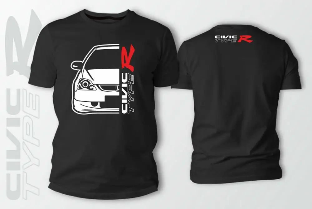 

Double Side Hon Civic Type R Ep3 Car Auto Black T-Shirt 2019 New Arrival Men'S Fashion Funny Tees Men Short 3D Print T Shirt