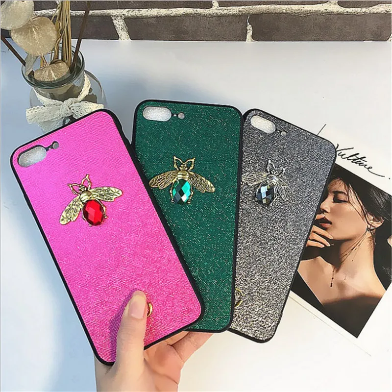 Luxury 3D Bee Phone Case for iphone XS XR MAX TPU Fashion Printed Designer Womens Protective Cover for iphone X 10 6 7 8 PLUS