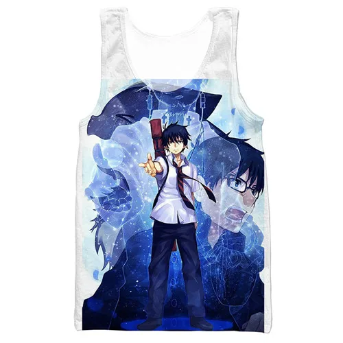Anime Blue Exorcist 3D printed unisex tank top for men fashion cool summer tank top work out men women tank tops halter tank top - Цвет: 6