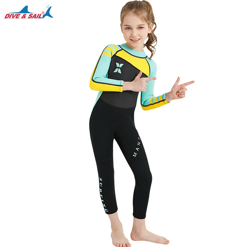 Buy Kids Full Body Wetsuit 2.5mm Neoprene Fabric, Back