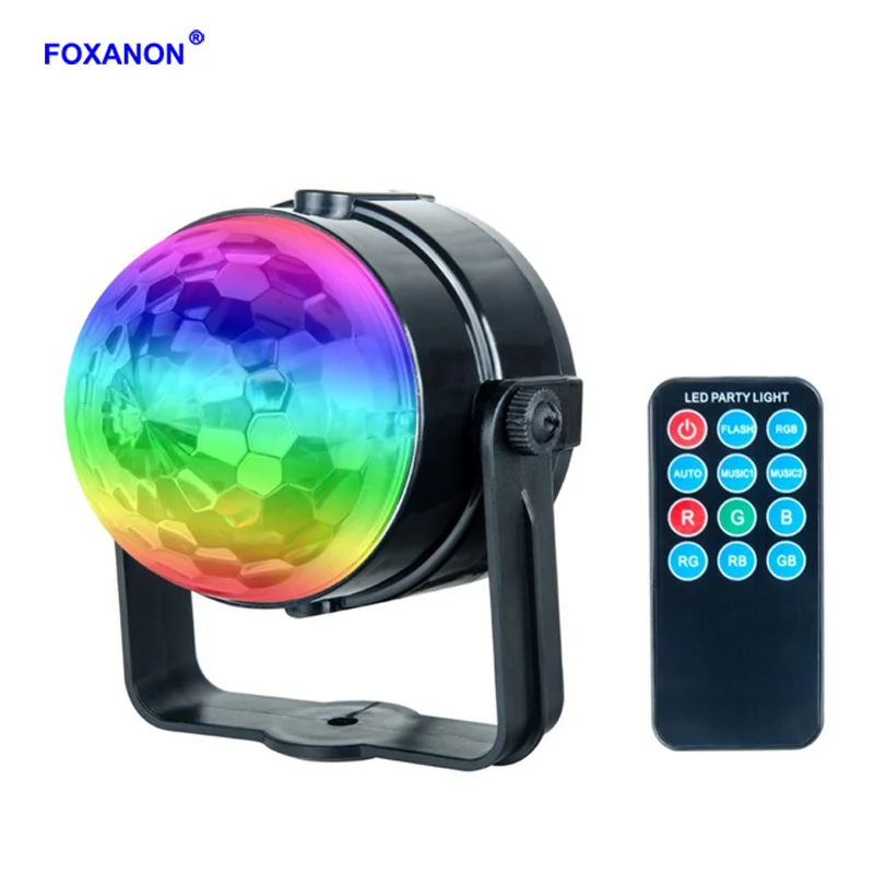 Foxanon RGB сценическое освещение лампа 3 Вт Хрустальная Волшебная движущаяся головка