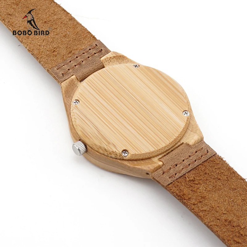 BOBO BIRD Elk Head Natural Wooden Watches With Genuine Cowhide Leather Lovers Luxury Wristwatch Mens Wood Watch as Gifts C-F29