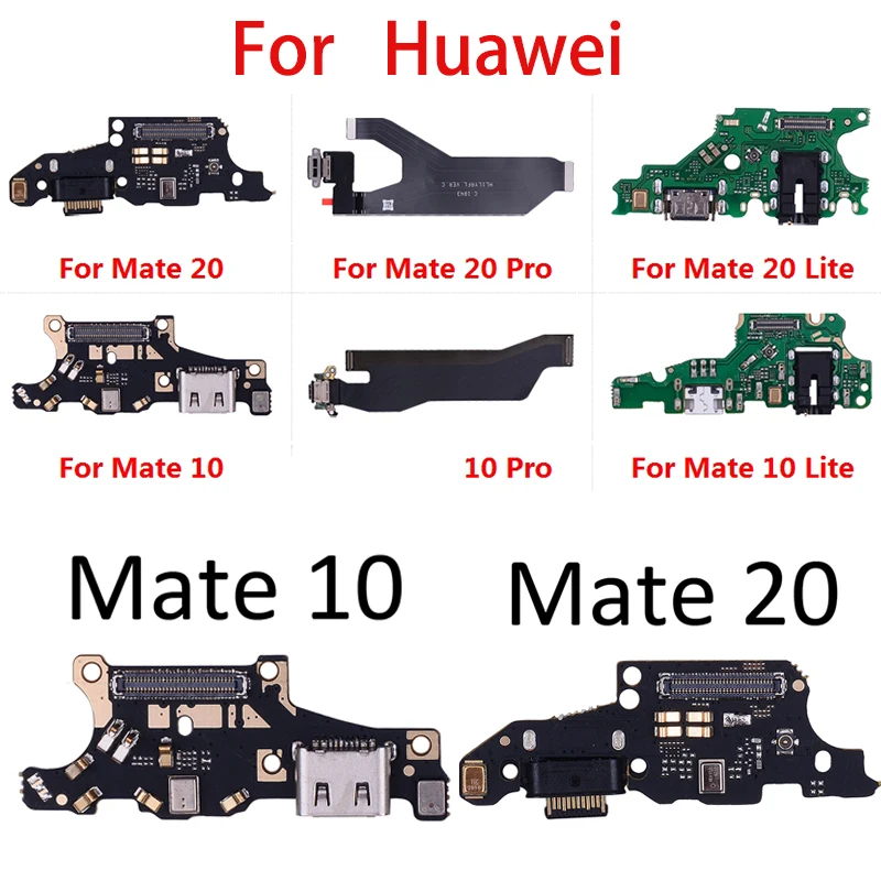 Зарядка через usb Порты и разъёмы док-разъем для Huawei Коврики 10 10 Lite 10Pro 20 Lite рro платы гибкий кабель для мобильного телефона запасных Запчасти