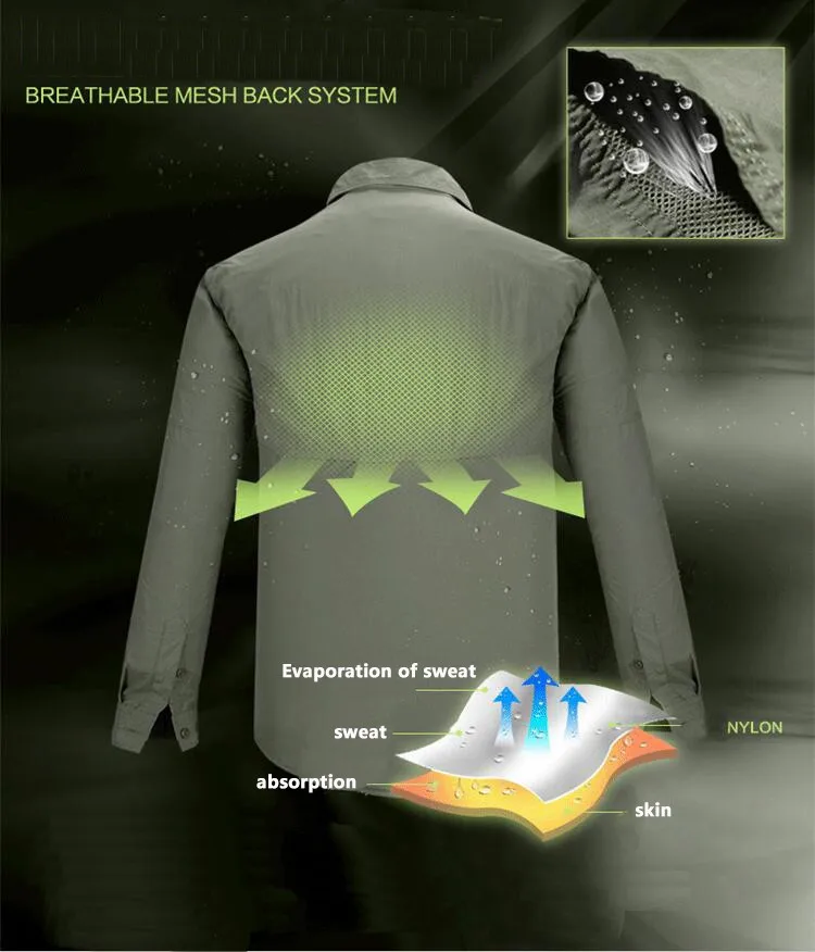 Мужская Легкая городская тактическая рубашка быстросохнущая армейская Спортивная Военная Рубашка летняя походная дышащая рубашка с длинным рукавом