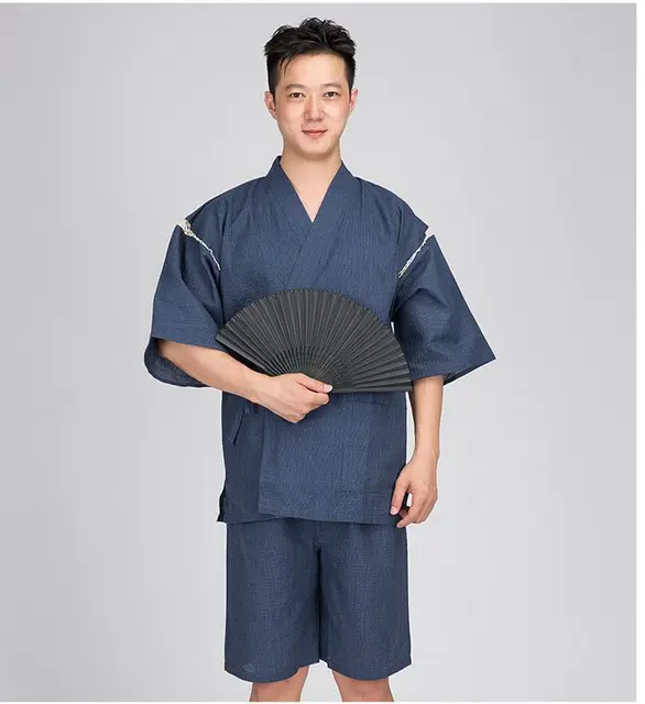 2019 Summer Men Cotton Yukata Kimono Suit Men Japan Traditional Pajamas ...