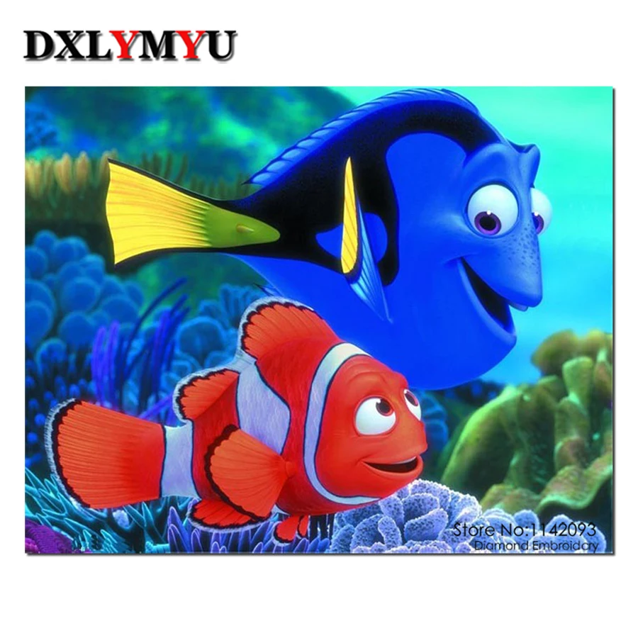 Finding Nemo Needlework Diy Berlian Lukisan Bordir Kartun Ikan Dan