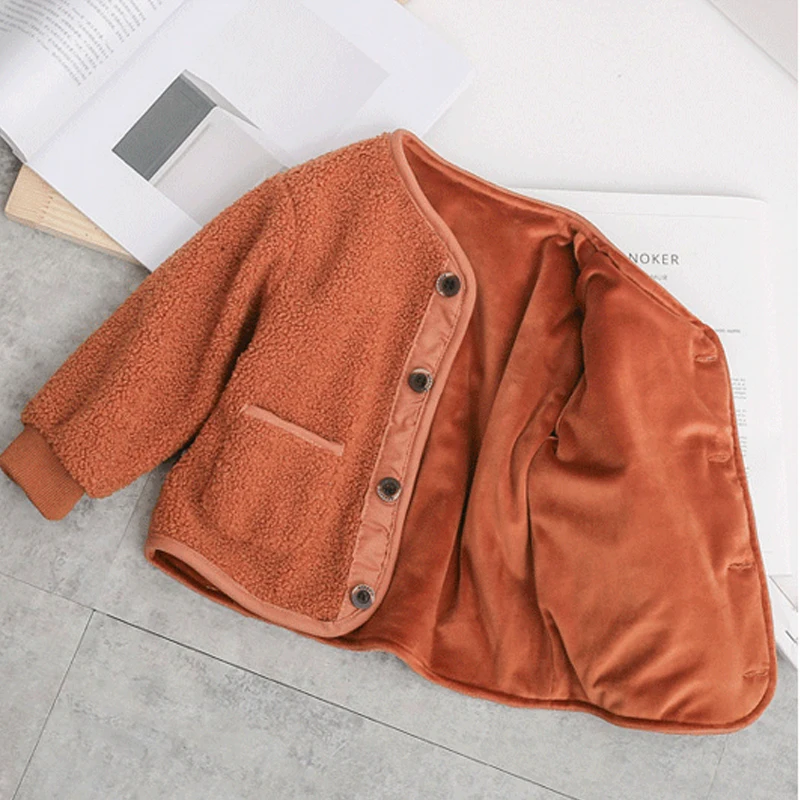 B&N Autumn Winter Baby Girls Lambs Jacket Boys Coat Jacket Kids Warm Velvet Coats Children Girls Outerwear & Coats Girls Clothes8