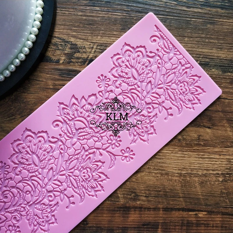 

KLM-C0037 Silicone Lace Baking Mould Cake Onlay Border Embosser Sugarpaste Craft Bakeware
