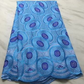 

latest arrival swiss lace cotton fabric embroidery with rhinestones 5yds high quality tissu africain brode coton brocade fabric